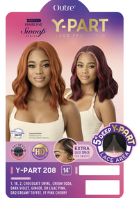 Thumbnail for Outre Y-Part lace front wig packaging with two models and product details.