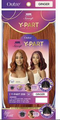 Thumbnail for Outre Y-Part lace front hair package with ginger color on a white background