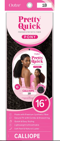 Thumbnail for Pretty Quick Pony hair product packaging with a woman's face on the label.
