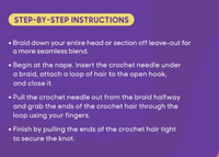 Thumbnail for Text instructions for braiding hair with crochet hair on a purple background