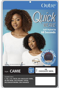 Thumbnail for Outre Quick Weave hair product packaging with two women and product details.