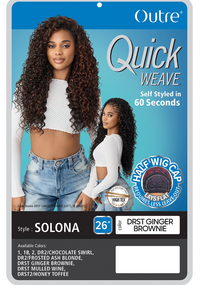 Thumbnail for Outre Quick Weave hair product packaging with model and branding details.