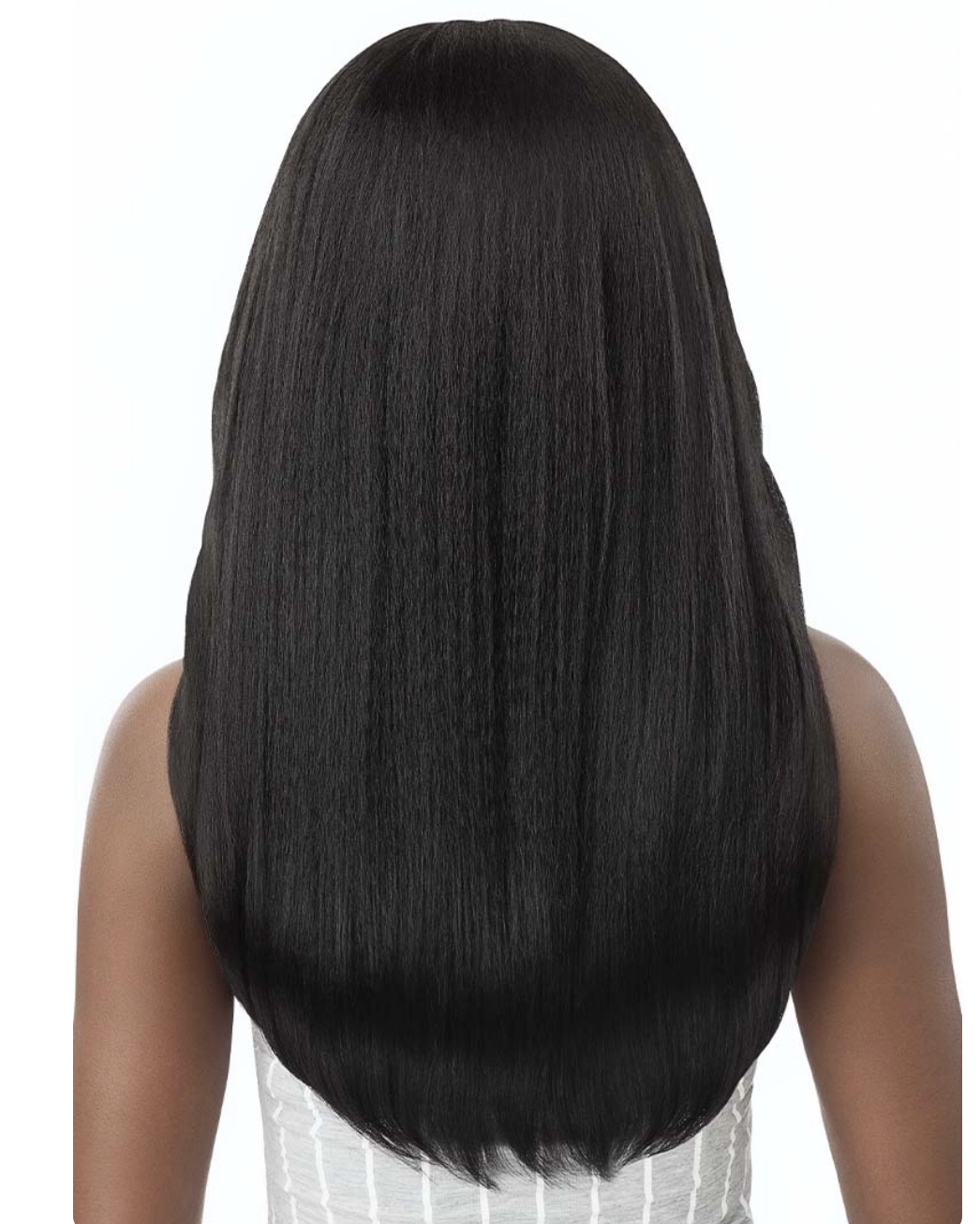Black wig on a white background