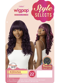 Thumbnail for Outre wigpop synthetic full wig packaging with a model wearing the wig.