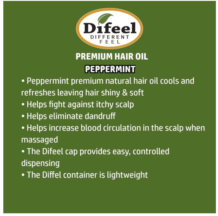 SUNFLOWER DIFEEL 99% NATURAL PREMIUM HAIR OIL-  PEPPERMINT