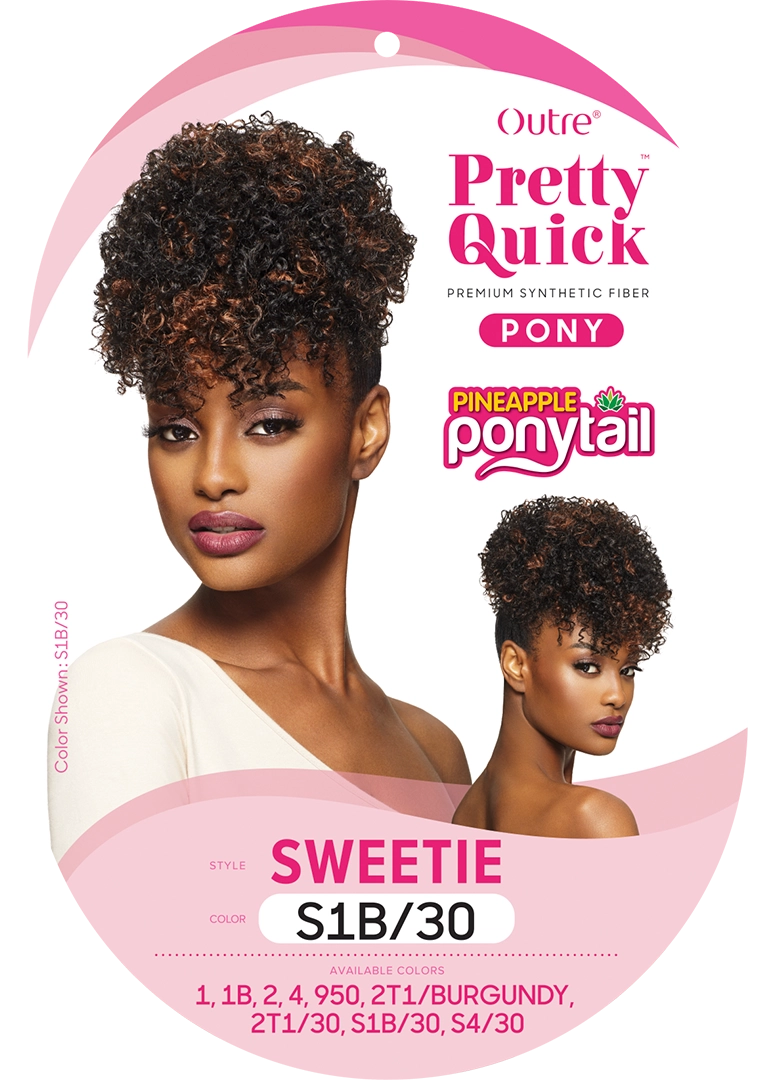 OUTRE PRETTY QUICK DRAWSTRING PINEAPPLE PONYTAIL SWEETIE- LABEL