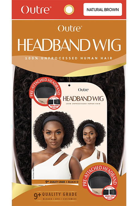 OUTRE HUMAN HAIR HEADBAND WIG-HH-BOHO JERRY 12", BOX