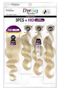 Thumbnail for PRISTINE PTW401L - 11A 3PCS + HD Pre-plucked Part Lace Closure Body Wave 18/20/22 + HD 4X4 Closure