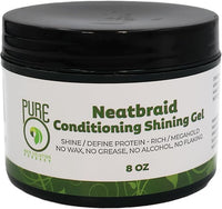 Thumbnail for Jar of Pure Neatbraid Conditioning Shining Gel with black lid and green label.