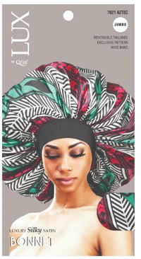 Thumbnail for QFITT LUX Jumbo Luxury Silky Satin Bonnet - PATTERN, Sareya Beauty Supply in Calgary Alberta Canada