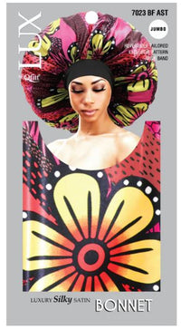 Thumbnail for QFITT LUX Jumbo Luxury Silky Satin Bonnet - Pattern , Sareya Beauty Supply Store in Calgary Alberta Canada