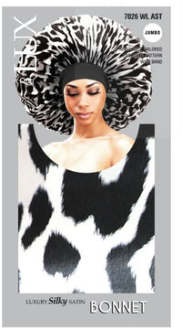 Thumbnail for QFITT LUX Jumbo Luxury Silky Satin Bonnet - Pattern , Sareya Beauty Supply Store in Calgary Alberta Canada
