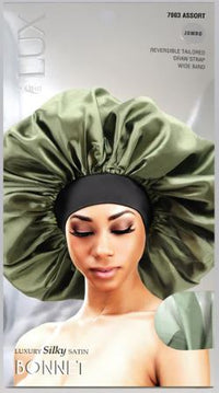 Thumbnail for QFITT LUX Jumbo Luxury Silky Satin Bonnet - Solid , Sareya Beauty Supply Store in Calgary Alberta