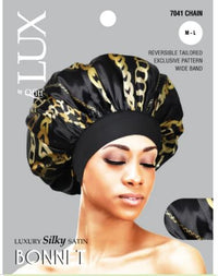 Thumbnail for QFITT LUX bonnet, luxury silky bonnet, hair bonnet for sleeping, satin bonnet regular size, QFITT hair bonnet, protective sleep bonnet, frizz control bonnet, silky bonnet pattern