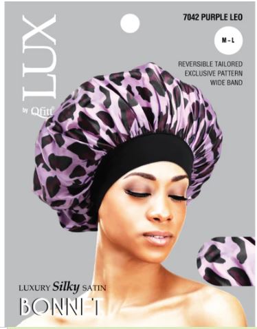 QFITT LUX bonnet, luxury silky bonnet, hair bonnet for sleeping, satin bonnet regular size, QFITT hair bonnet, protective sleep bonnet, frizz control bonnet, silky bonnet pattern