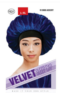 Thumbnail for QFITT Velvet Sleep Cap Black, Sareya Beauty Store, Hair Accessories
