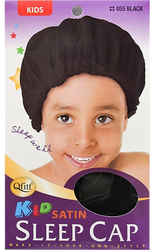 QFITT KIDS SATIN SLEEP CAP- BLACK