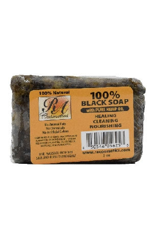 RA Cosmetics 100% Black Soap Bar w/ Hemp oil(5oz)