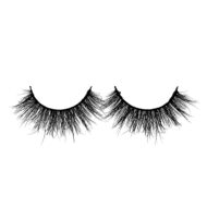 A pair of false eyelashes against a white background, designed to add volume and length to the eyes.