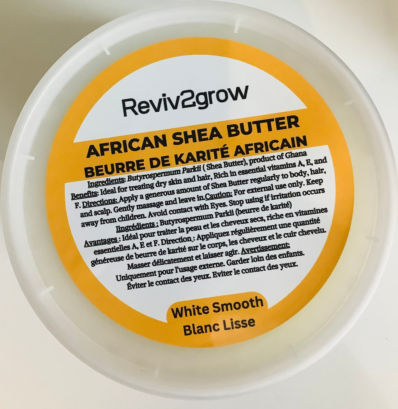 REVIV2GROW-100-Raw-Unrefined-African-Shea-Butter-White-12oz- Sareya Beauty supply store 