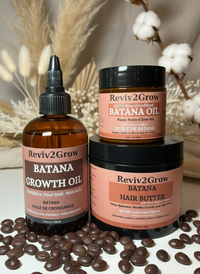 Thumbnail for Reviv2Grow Batana Growth Oil and Hair Butter with cotton in the background