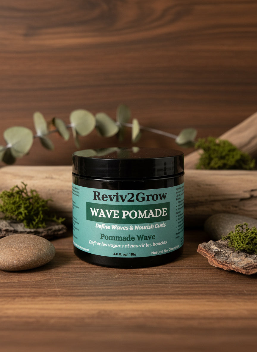 Reviv2Grow Wave Pomade container on a light background