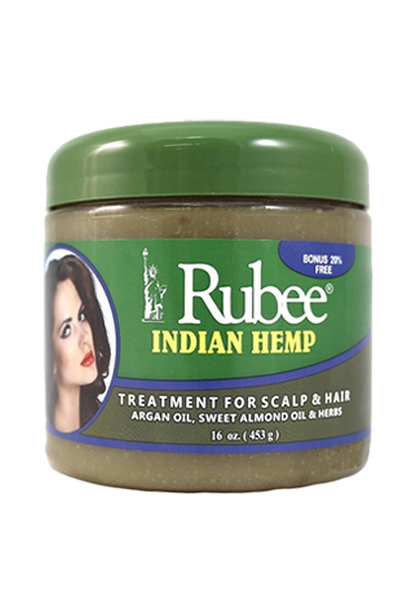 Rubee Indian Hemp hair treatment jar on a white background