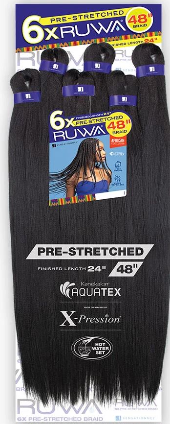 SENSATIONNEL BRAIDS 6X RUWA PRE-STRETCHED BRAID 48", PACK