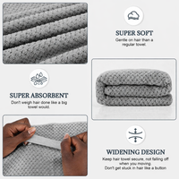 Thumbnail for Gray hair towel with features highlighted on a white background
