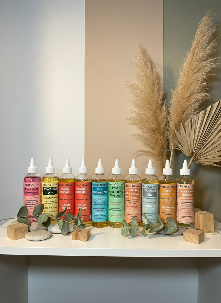 Row of colorful bottles with caps on a gray surface