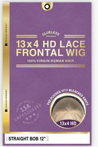 Thumbnail for Package of a lace frontal wig with purple background and gold accents.