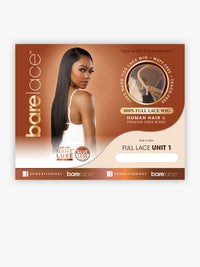 Thumbnail for Bare Lace wig packaging with a model and product details on a white background