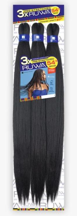 SENSATIONNEL BRAIDS 3X RUWA PRE-STRETCHED BRAID 54″, PACK