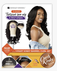 Thumbnail for Sensationnel Y-Part textured lace wig packaging with a model wearing the wig.