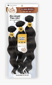 Thumbnail for Packaging of Curls & Kinks hair extensions with product details on a white background