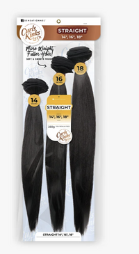 Thumbnail for Packaged hair extensions with 'Curls & Kinks' branding on a white background