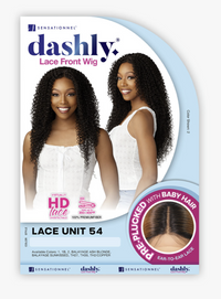 Thumbnail for Dashly lace front wig packaging with two models and product details.