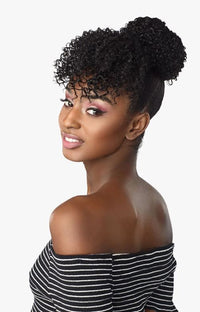 Thumbnail for SENSATIONNEL DRAWSTRING PONYTAIL INSTANT BUN WITH BANG, SIDEVIEW WITH BACK TILT, Sareya Beauty Supply store in Calgary Alberta Canada