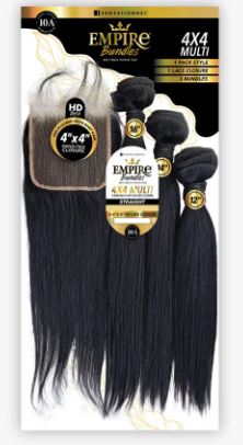SENSATIONNEL EMPIRE Human Hair Bundles Straight 4X4 Lace Closure  10'12'14, Sareya Beauty Supply store in calgary Alberta Canada