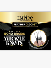 Thumbnail for Empire Feather Crochet hair product packaging with gold and black design.