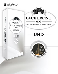 Thumbnail for VellaRose lace front wig packaging with product details on a white background