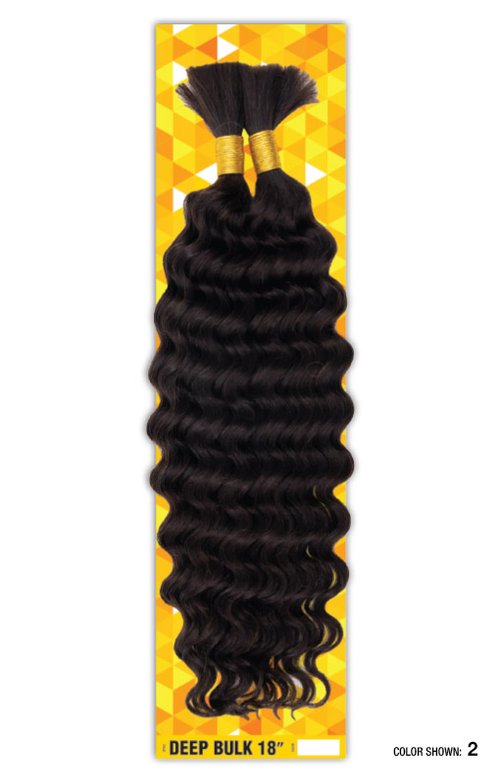 SHAKE N GO FREETRESS 100% HUMAN HAIR DEEP BULK 18", UPCLOSE PACK VIEW