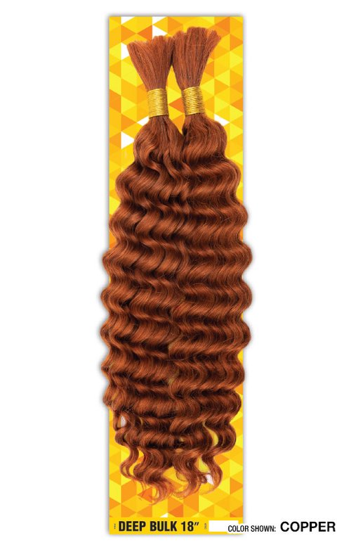 SHAKE N GO FREETRESS 100% HUMAN HAIR DEEP BULK 18". COLOR #COPPER