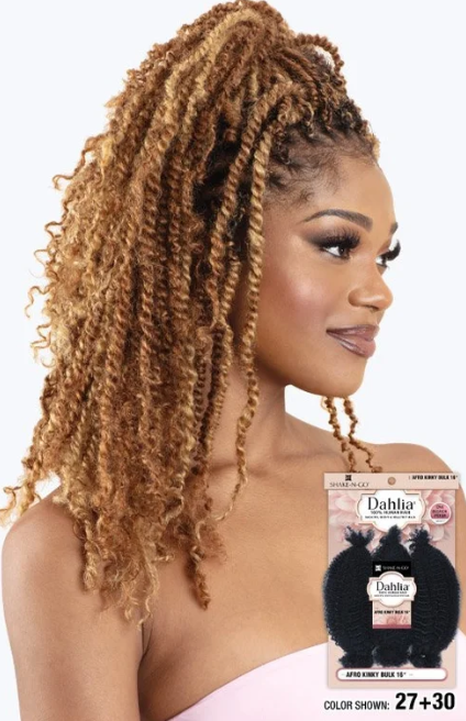 SHAKE N GO DAHLIA 100% Human Hair Braid- Afro Kinky Bulk 16"