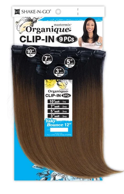 Shake n Go Organique mastermix Packaged hair extensions with visible brand and product details on a white background