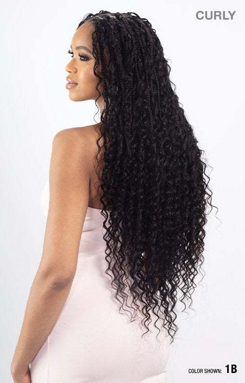 SHAKE N GO Freetress 100% Human Hair Wet & Wavy Deep Bulk 18"  braiding hair – soft, lightweight synthetic bulk hair ideal for boho braids, goddess braids, twists, and natural crochet hairstyles.- braided