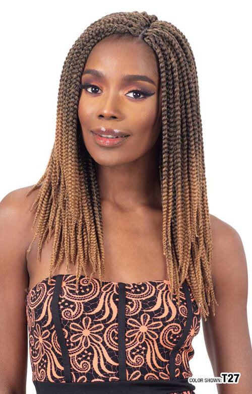 SHAKE N GO Freetress 3X Individual Box Braids 14" Sareya Beauty Supply Store in Calgary Alberta Canada, styled