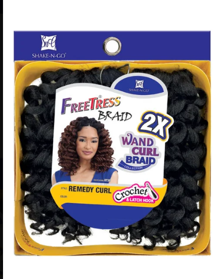 Package of Freetress Braid with a model on the label against a white background