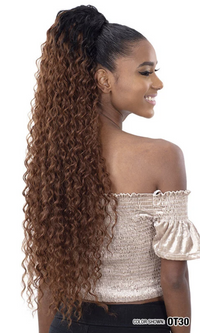Thumbnail for Woman with long, wavy hair styled in a high ponytail, wearing an off-shoulder top.