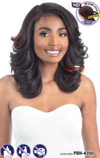 Thumbnail for Woman with styled hair wearing a white strapless top, with product packaging in the corner.